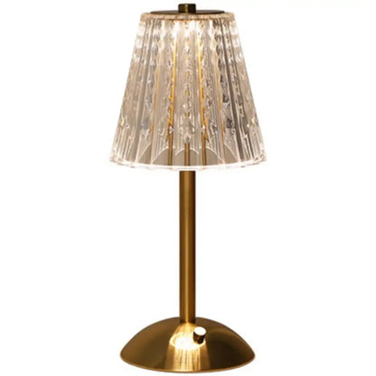 Crystal retro table lamp gold dimming led bedroom light