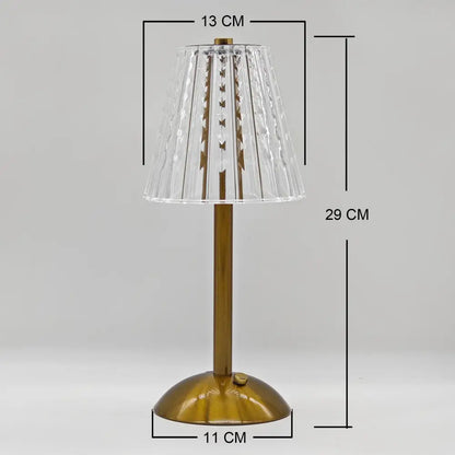 Crystal retro table lamp gold dimming led bedroom light