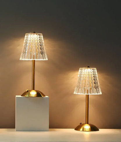 Crystal retro table lamp gold dimming led bedroom light
