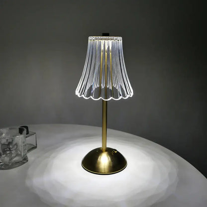 Crystal retro table lamp gold dimming led bedroom light