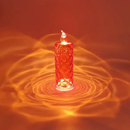 crystal rose red led candle night light for bedroom
