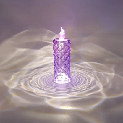 crystal rose red led candle night light for bedroom