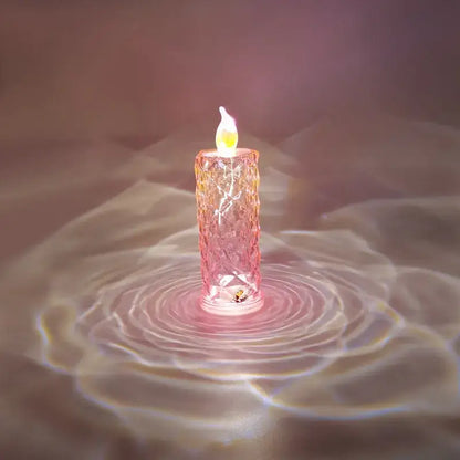 crystal rose red led candle night light for bedroom