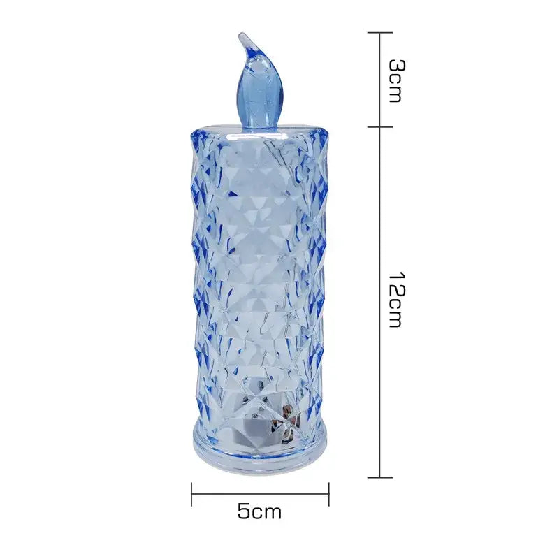 crystal rose red led candle night light for bedroom