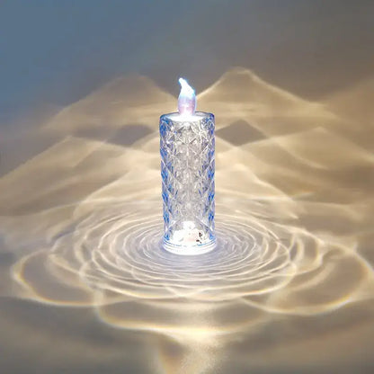 crystal rose red led candle night light for bedroom