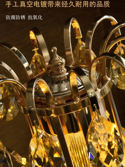 crystal table lamp golden chandelier bedroom light