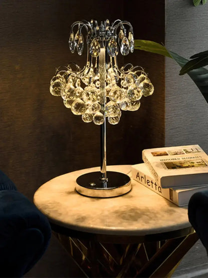 crystal table lamp golden chandelier bedroom light