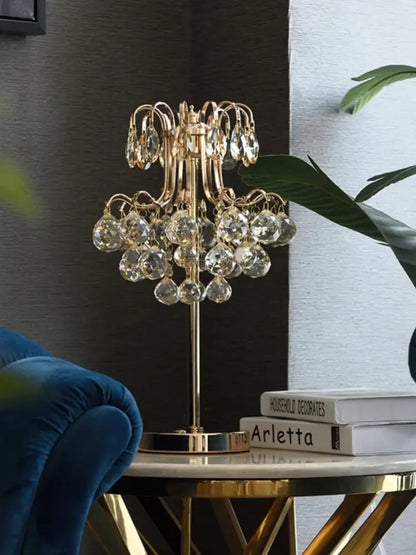 crystal table lamp golden chandelier bedroom light