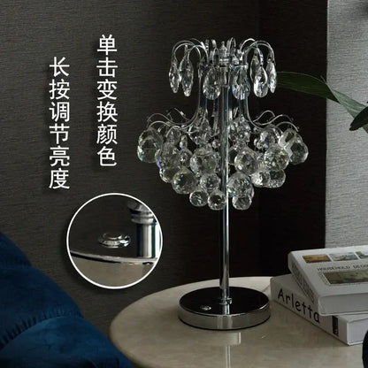 crystal table lamp golden chandelier bedroom light