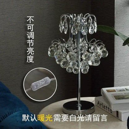 crystal table lamp golden chandelier bedroom light