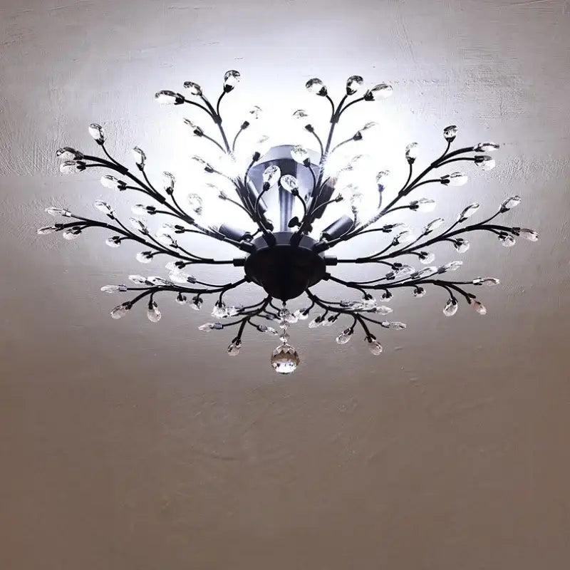 crystal tree black chandelier with beads bedroom light