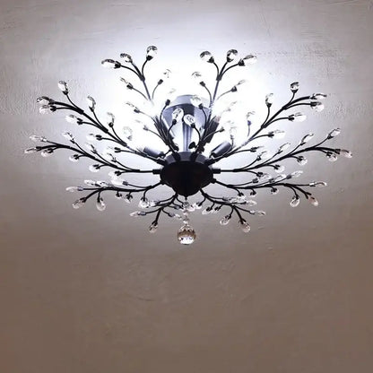 crystal tree black chandelier with beads bedroom light