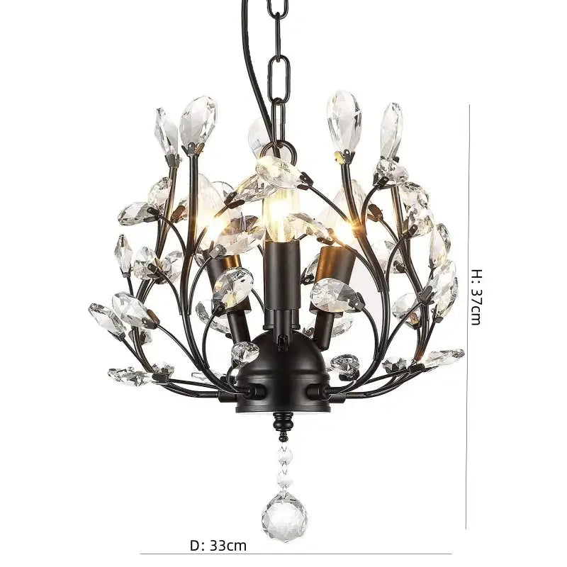 crystal tree black chandelier with beads bedroom light
