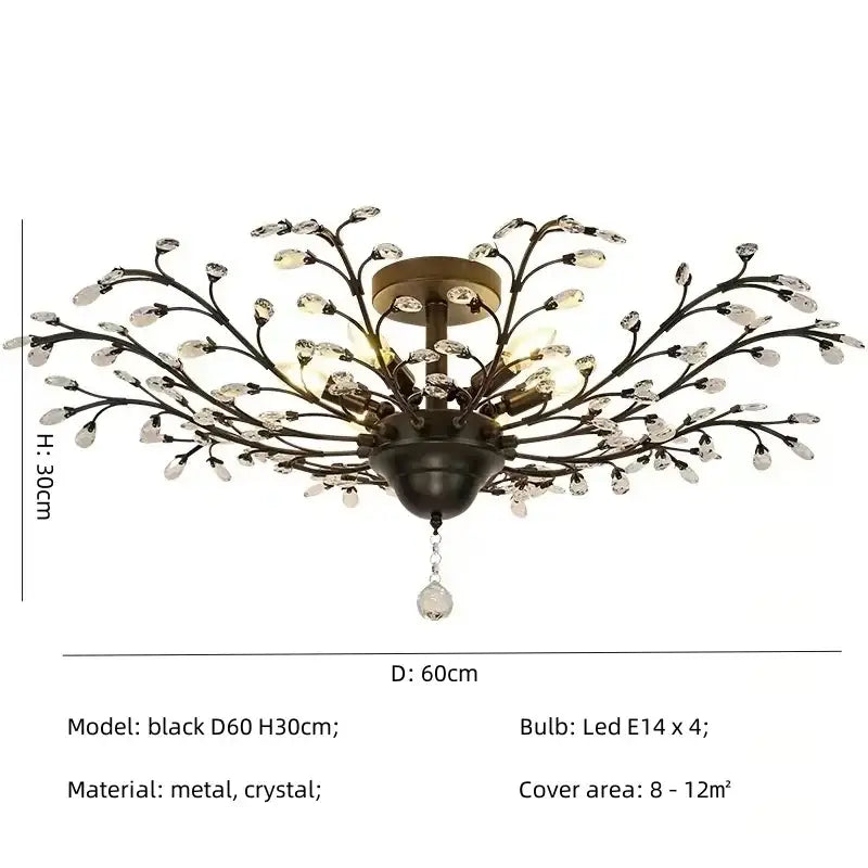 crystal tree black chandelier with beads bedroom light