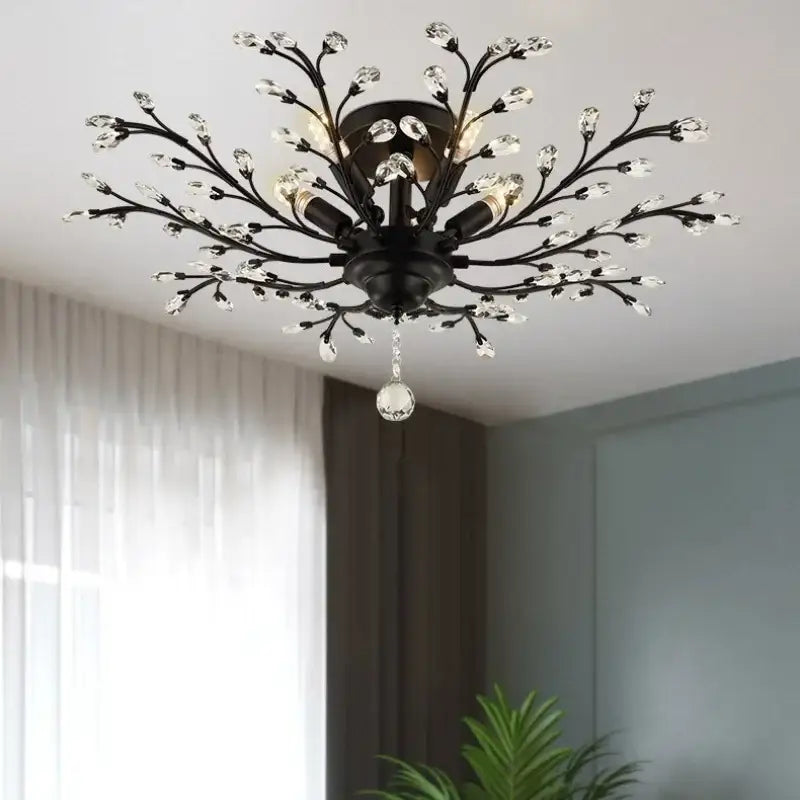 crystal tree black chandelier with beads bedroom light