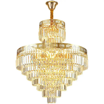 Decorbites crystal villa golden crown chandelier staircase light