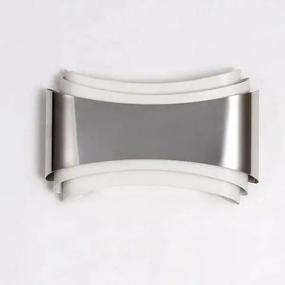 Curved modern wall sconce brushed stainless steel living room light