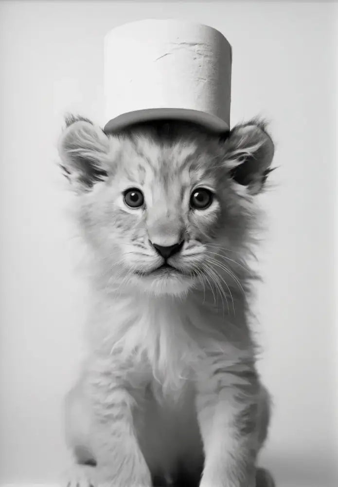 Cute animals canvas framed black & white bathroom wall art set