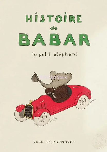 Cute elephant taking bath cartoon wall art kids room poster