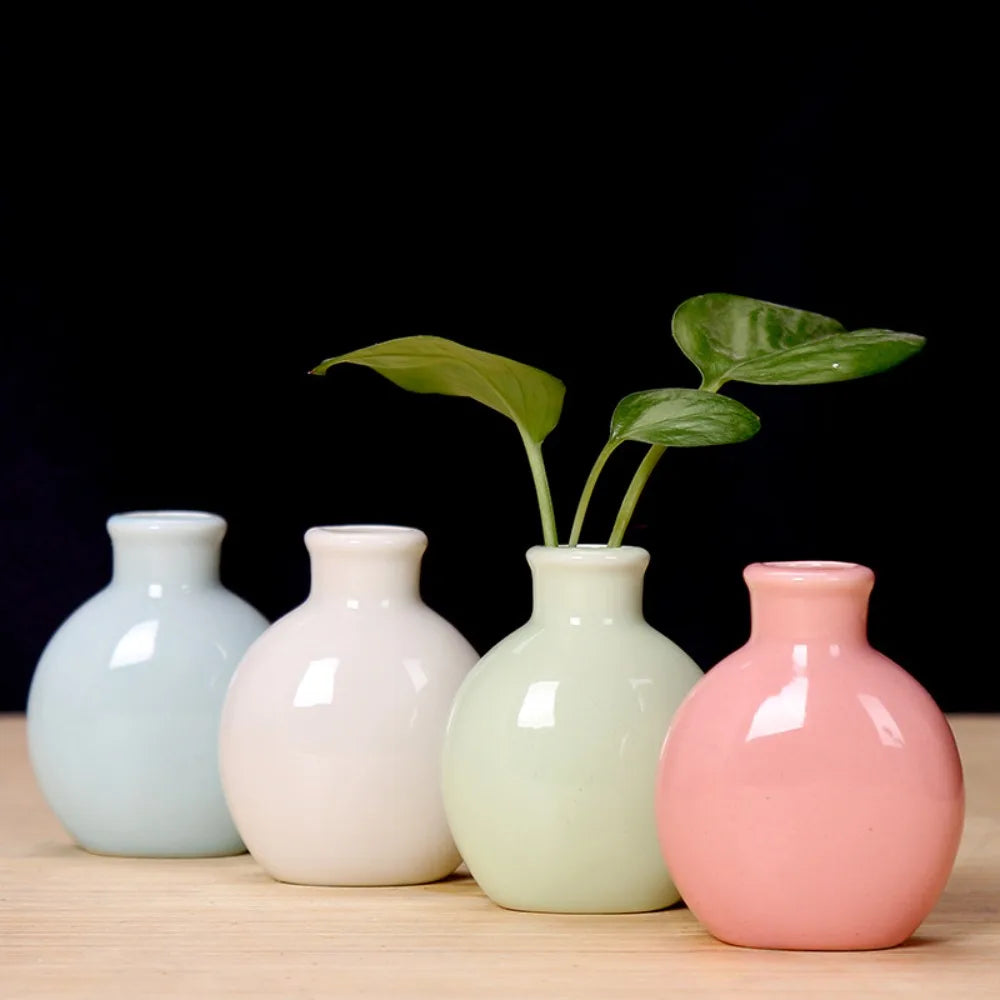 DecorBites™ Cute Mini Ceramic Flower Vase Pot