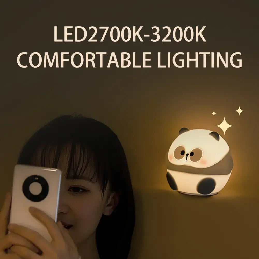 cute panda white & black night light bedroom sleep lamp