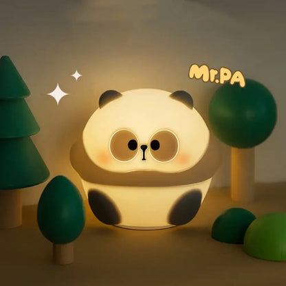 cute panda white & black night light bedroom sleep lamp