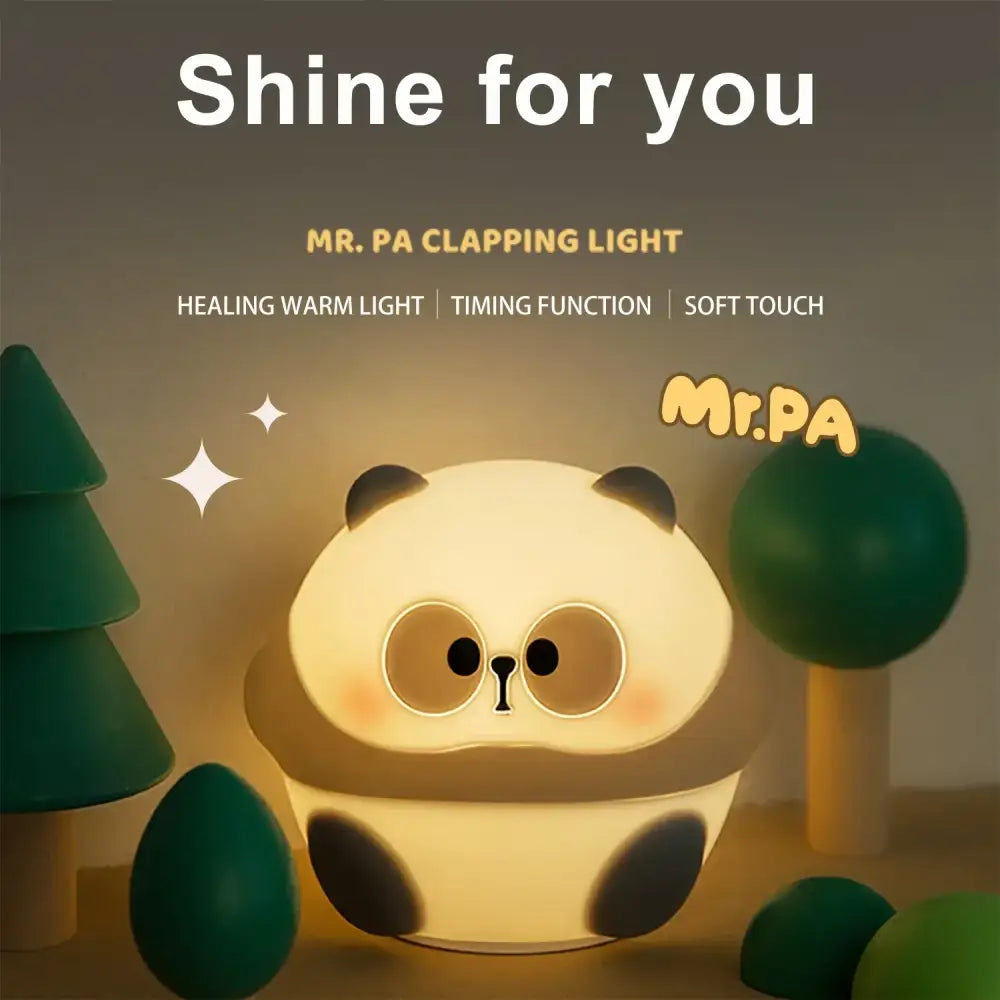 cute panda white & black night light bedroom sleep lamp