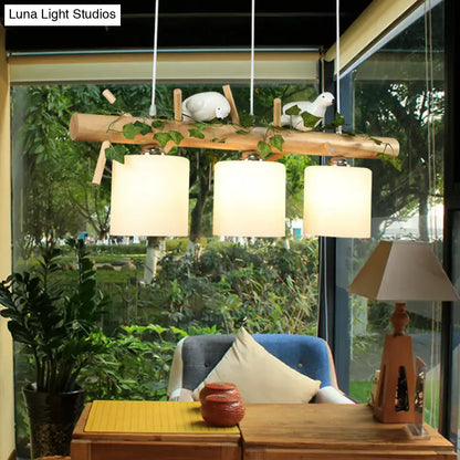 Country style bamboo bird deco pendant light for dining room