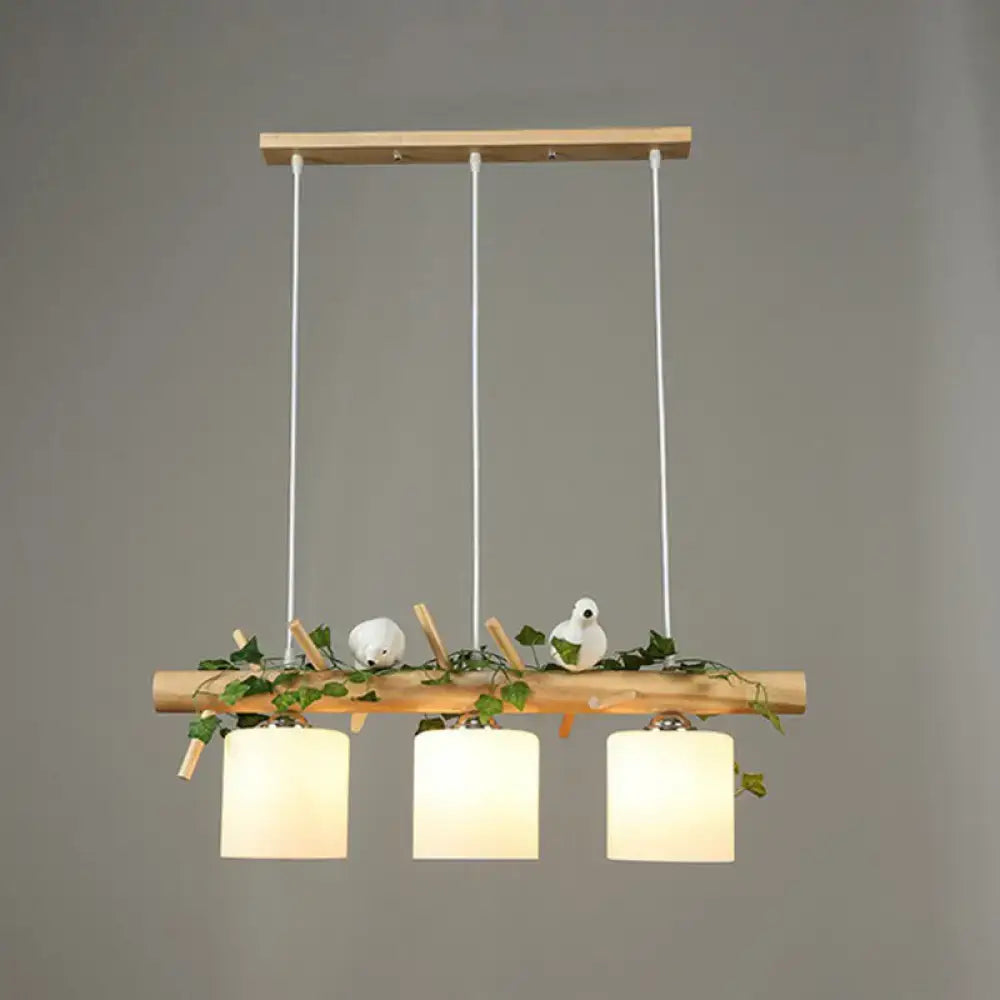 Country style bamboo bird deco pendant light for dining room