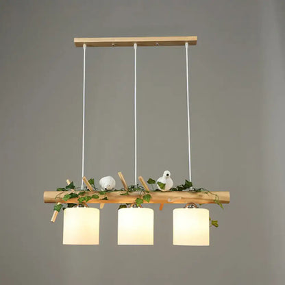 Country style bamboo bird deco pendant light for dining room