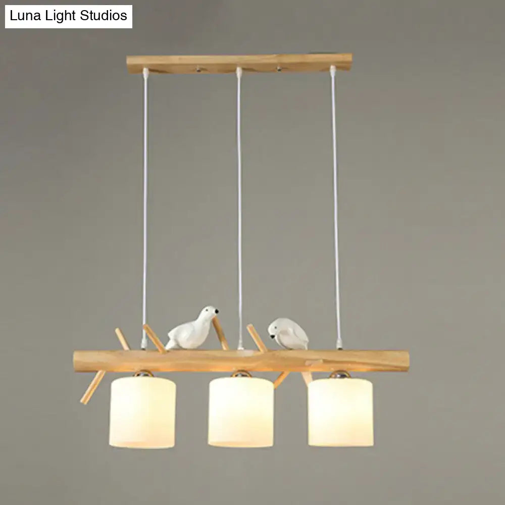 Country style bamboo bird deco pendant light for dining room