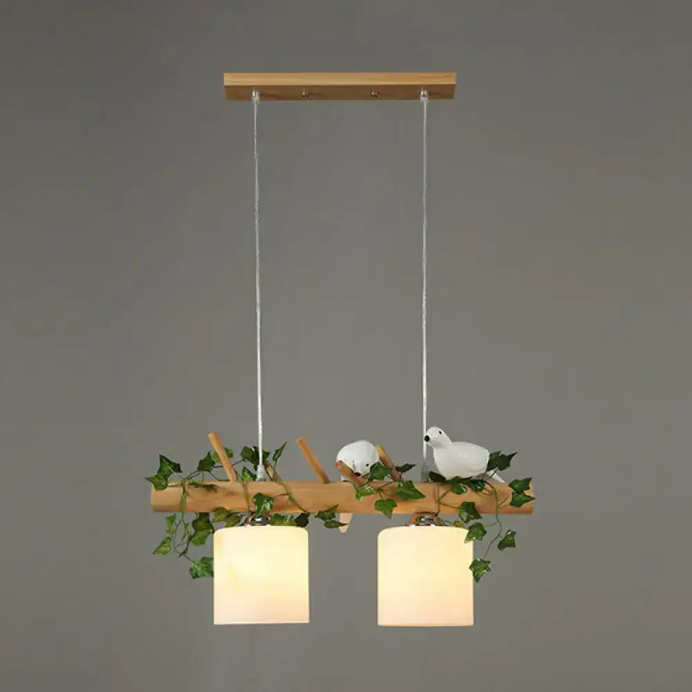 Country style bamboo bird deco pendant light for dining room