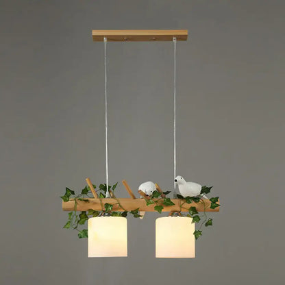 Country style bamboo bird deco pendant light for dining room