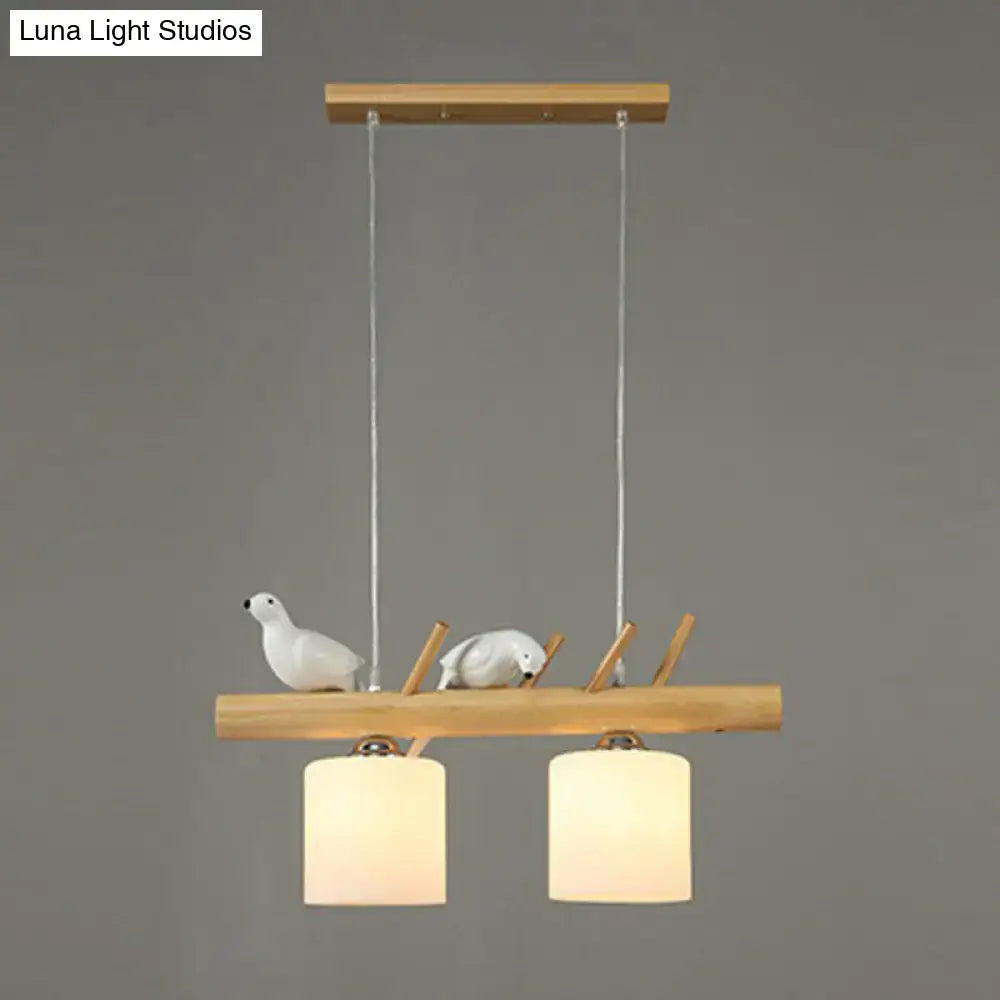 Country style bamboo bird deco pendant light for dining room