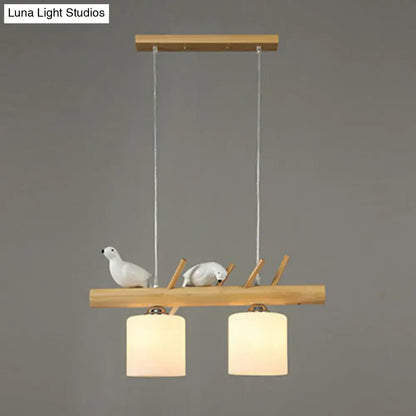 Country style bamboo bird deco pendant light for dining room