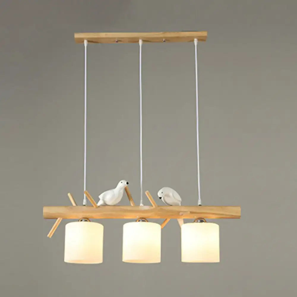 Country style bamboo bird deco pendant light for dining room