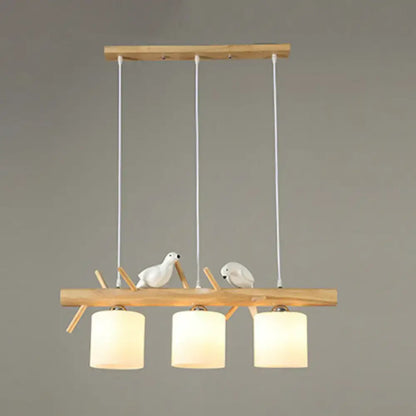 Country style bamboo bird deco pendant light for dining room