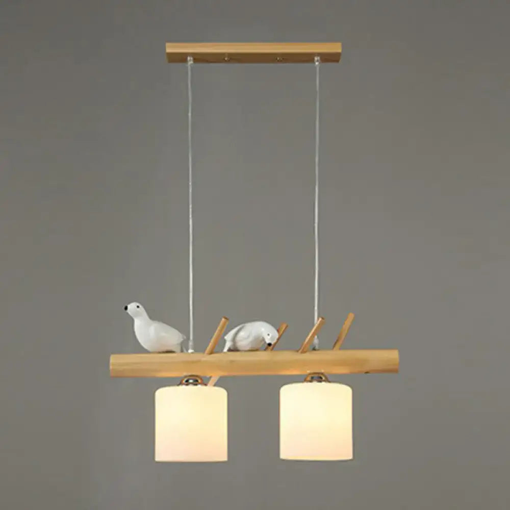 Country style bamboo bird deco pendant light for dining room
