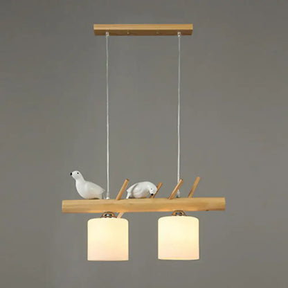 Country style bamboo bird deco pendant light for dining room