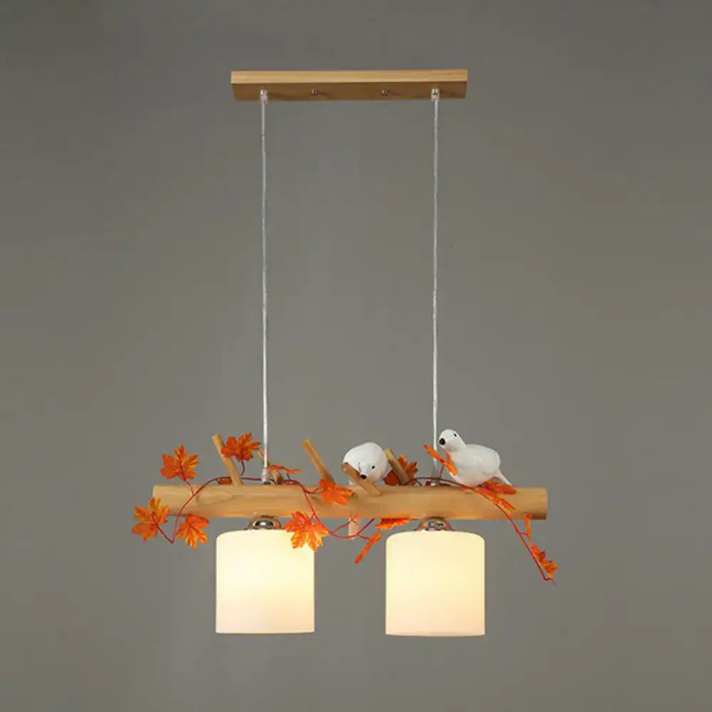 Country style bamboo bird deco pendant light for dining room