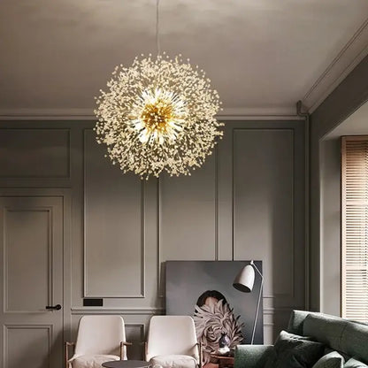 dandelion chandelier gold and crystal living room light