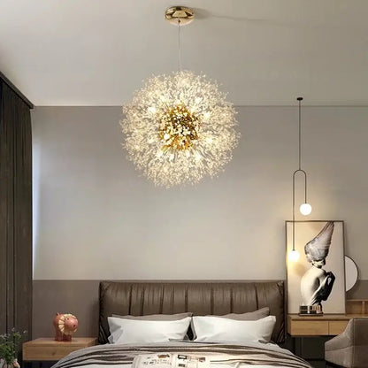 dandelion chandelier gold and crystal living room light