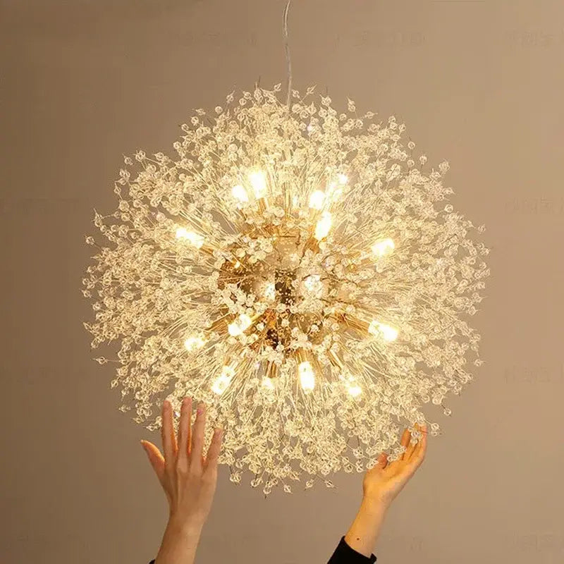 dandelion chandelier gold and crystal living room light