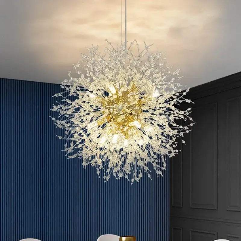 dandelion chandelier gold and crystal living room light
