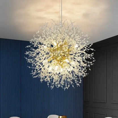 dandelion chandelier gold and crystal living room light