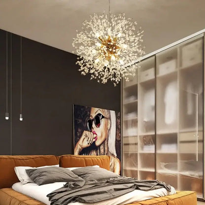 dandelion chandelier gold and crystal living room light