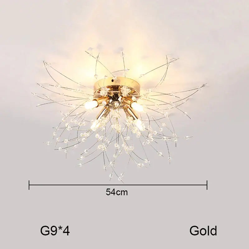 dandelion chandelier gold crystal led living room light