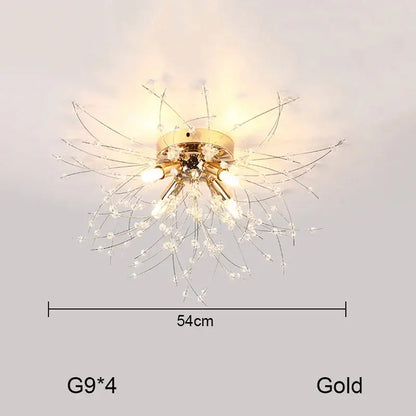 dandelion chandelier gold crystal led living room light