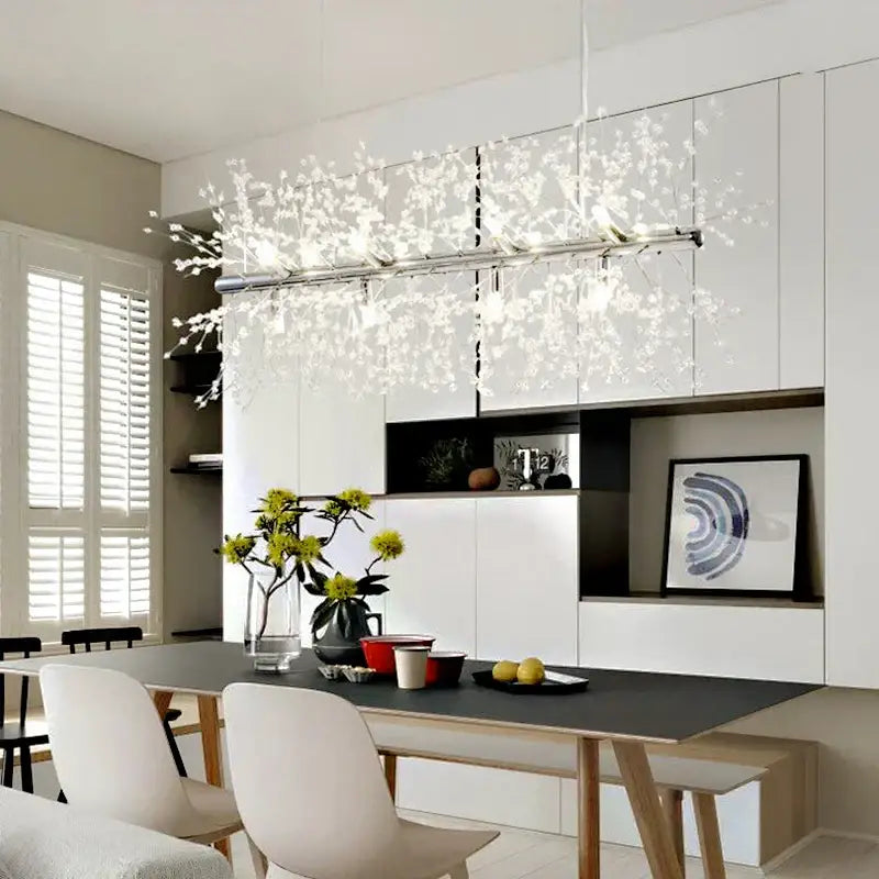 dandelion chandelier gold crystal led living room light
