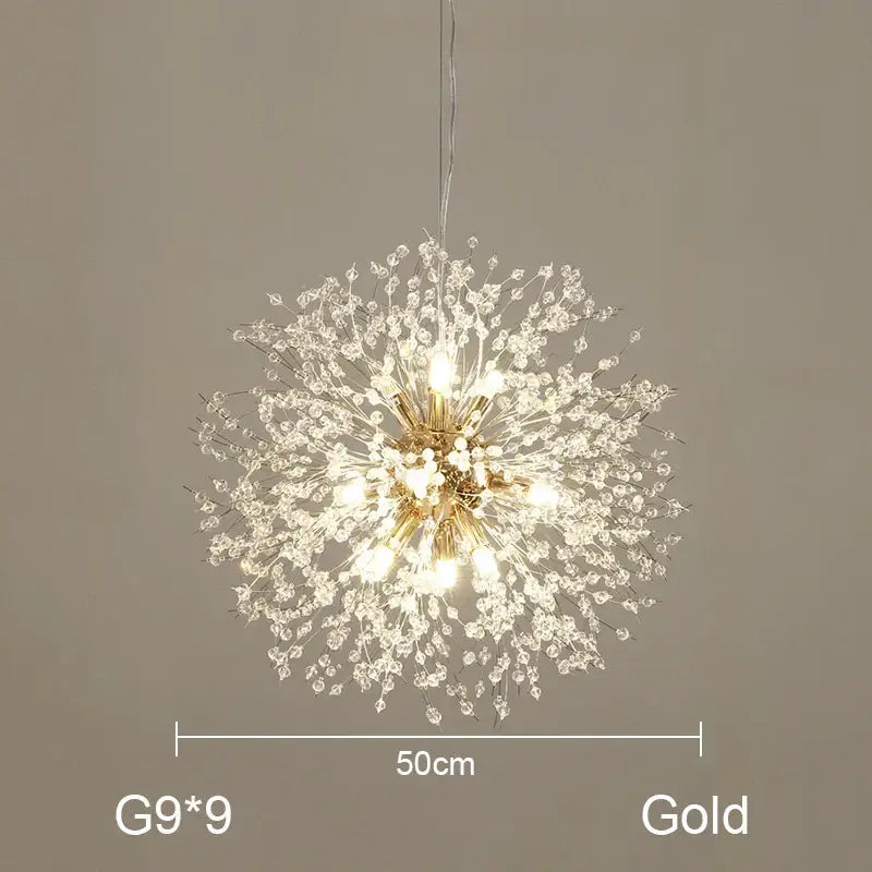dandelion chandelier gold crystal led living room light